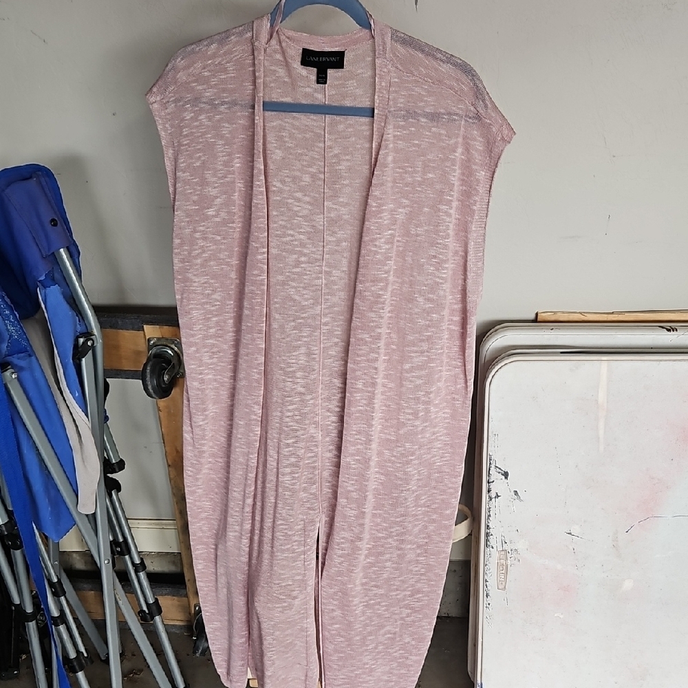 Lane Bryant Blush Open Front Cardigan